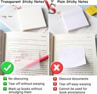 Sticky Notes - 3x3 Inch Clear Sticky Notes Waterproof Self-adhesive Translucent