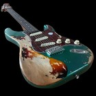 Vintage Heavy Aged  61 Electric Guitar Sherwood Metallic Green On Sunburst Retro