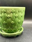 Vintage Shawnee Art Pottery Green Quilted Daisy Flowerpot Planter Saucer Usa 454