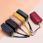 Women Genuine Leather Wallet Clutch Double Zip Around Card Holder Large Capacity
