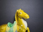 Vtg Chinese Sancai Tang Dynasty Multicolor Ceramic War Horse Statue Figure 8 5 