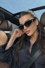 Chanel Ch6056 54mm Cat Eye Sunglasses In Black With Beige Black Lenses