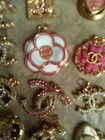 Lot Of 25  22mm -30mstamped  Button Zipper Designer Button  Chanel  Button Charm
