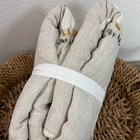 Pottery Barn Kids Darby Duckling Baby toddler Linen Quilt Flax Ivory Embroidered