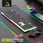Mechanical Led Gaming Keyboardand Mouse Set Rgb Rainbow Backlit Wired Keyboard