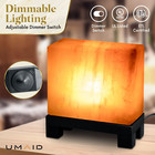 Himalayan Salt Lamp   Natural Pink Rock   Dimmable Light   Wood Base   Zen D  cor