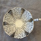 Vtg  Silver Lace Queen Anne Bone China Tea Cup   Saucer Set England Silver Trim