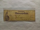 Rare 1862 Thomaston Maine Bank Check  75 Beautiful Vignette Artwork      