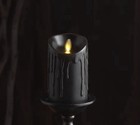 Halloween Luminara Black Drip Pillar Flameless Candle 3 x4 5  Real Wax Timer New
