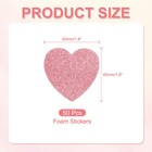 1 8 x1 8  Heart Foam Stickers  50pcs Eva Glitters Foam Shape Sticker  Pink