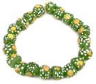 Ghana Handmade Recycled Glass Green Multi Colored African Trade Beads-ghana