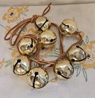 Gold Metal Sleigh Jingle Bells Christmas Crafts 1 1 4 t   1 1 4  Round Lot Of 8