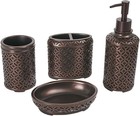 Oil Rubbed Bronze Bathroom Accessories Set 4-piece Toothbrush Holder Tumbler