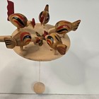 Vintage Russian Wooden Pecking Chickens Toy     Beriozka