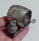 Vintage Derby Silver Co Quadruple Plate Napkin Ring Best Wishes Bird   Wishbone