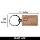 Shipping Package Box Mail Parcel Engraved Wood Rectangle Keychain Tag Charm