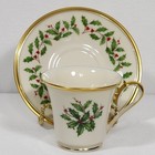 Lenox Holiday Demitasse Cup   Saucer Set Holly Berry Usa 12 Available Price Each