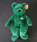1998 Ty Beanie Buddy 14  Green Plush Erin Irish Bear Shamrock Stuffed Animal