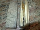 Vintage   Antique Pair Candles - Jeweled   In  lizard Scale  Box - Religious  