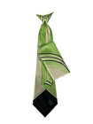 Boy s Clip-on Tie Hanky Green Cream Black 100  Polyester 3  X 12  Long