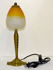 Nouveau Antique Schneider Art Glass Lamp W  Puel-detot Gilt Bronze Base   France