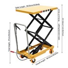 Hydraulic Lift Table Cart 770lbs 51  Lifting Height Double Scissor W  4 Wheels