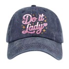 Unisex Do It Lady Print Vintage Baseball Cap Feminist Gift Adjustable Dad Hat