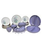 Royalon Inc Melmac Purple Corsage 42 Pc Dinnerware Service Pieces Usa Vintage