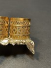 Vtg Gold Filigree Lipstick Holder Footed Angel Cherub Sam Fink Hollywood Regency