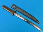 Antique Old Us Civil War Sword Blade Large Side Knife W  Scabbard