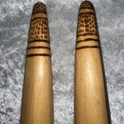 Vintage Aboriginal Wood Clapping Music Sticks Pokerwork Ceremony Pair Australian
