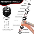 Mtb Bike Headset 34 44 44-56mm 1-1 8  Straight tapered Fork Tube Sealed Bearings