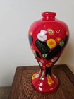 Murano-style  Millefiori Hand Blown Red Art Glass Vase Perfume Bottle 7 