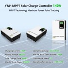 140a Mppt Solar Charge Controller For 48v Battery Lcd Display Pv Max 500v Input