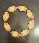 Vintage Mid-century Modern Wood   Cork Oval Coasters Set Of 8