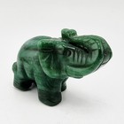 Vintage Hand-carved Green Adventurine Elephant Figurine 3  Long