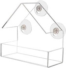 Window Bird House Feeder With Extra Strong Suction Cups Clear Bird Seed Holder 