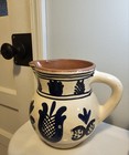 Romanian Folk Art Pottery Pitcher Terracotta Stoneware Handmade Numbered Vintage