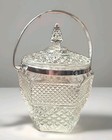 Vintage Wexford Ice Bucket W Lid Tongs   Chrome Trim   By Anchor Hocking 