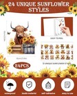 24pcs Highland Cow Rub On Transfers For Crafts Cute Highland Cow Highland 24pcs