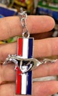 Ford Mustang Logo Silver Metal Keychain Key Chain Ring Roush Performance Racing