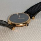 Must De Cartier Tank Vermeil 925 Gold Case Black Dial Quartz 24mm From Japan