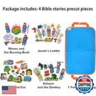 Chefan 4 Pack Felt Board Bible Stories Set  Flannel Board Stories Include Ada