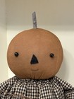 11  Handmade Primitive Fall Halloween Pumpkin Head Doll With Apron   Pumpkin