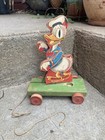 Vintage 1940   s Fisher Price Donald Duck Drum Major Pull Toy  400 Missing Baton