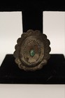 Rare Vintage Navajo Old Pawn Sterling Silver Concho Buckle Turquoise Stone 