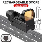 Hunting Red Dot Sight Scope 4-reticle Optic Usb Rechargeable 20mm Picatinny Rail