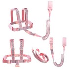 Toddler Leash Harness Backpack 4-in-1  Anti Lost Wrist Link   Safety Strap Pink