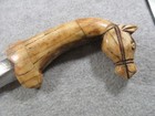 Mughal Islamic Indo-persian Damascus Khanjar Dagger Bone Horse Head