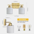 2 Light Bathroom Vanity  Bathroom Lights Over Mirror With Milky 2-light Gold